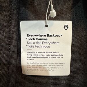 Black Everywhere Backpack tech canvas lulu brand new